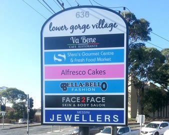 lower gorge village pylon sign